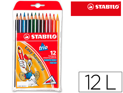 LAPICES DE COLORES STABILO TRIO CAJA DE 12 COLORES