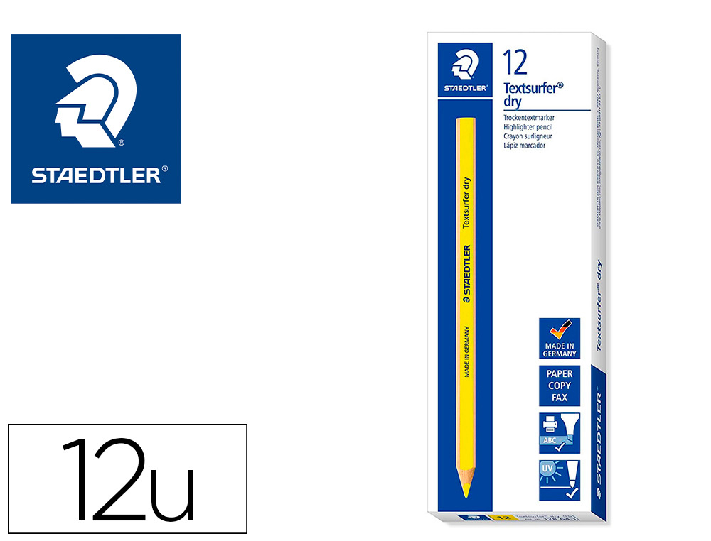 LAPICES FLUORESCENTE STAEDTLER TRIANGULAR TOP STAR AMARILLO CAJA DE 12 UNIDADES