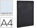[791421C] LIBRETA AGE-BAG TAPA CARTULINA LOMO COSIDO CUADRO 5 MM 96 HOJAS COLOR NEGRO 210X297 MM