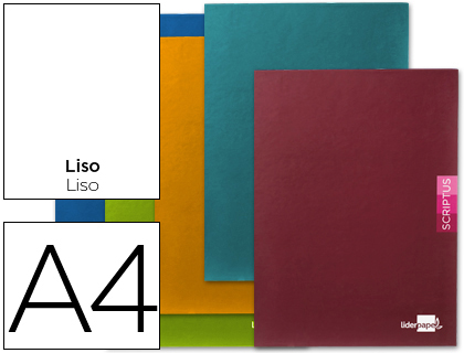 LIBRETA LIDERPAPEL SCRIPTUS A4 48 HOJAS 90G/M2 LISO SIN MARGEN