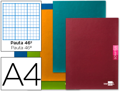 LIBRETA LIDERPAPEL SCRIPTUS A4 48 HOJAS 90G/M2 RAYADO Nº46