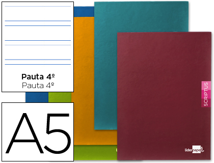 LIBRETA LIDERPAPEL SCRIPTUS A5 PLUS 48 HOJAS 90G/M2 PAUTA 4ª3.5 MM. CON MARGEN