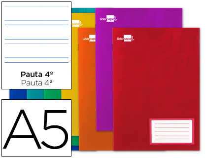 LIBRETA LIDERPAPEL WRITE A5 16 HOJAS 60G/M2CUADRO PAUTA 4ª 3.5MM CON MARGEN