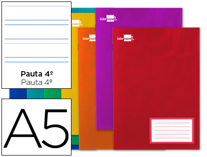 LIBRETA LIDERPAPEL WRITE A5 32 HOJAS 60G/M2CUADRO PAUTA 4ª 3.5MM CON MARGEN