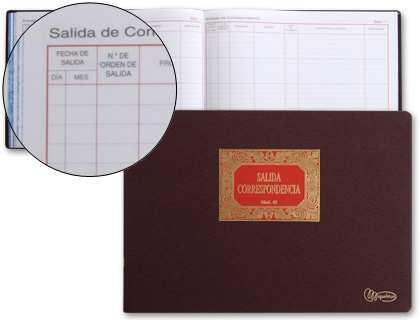 LIBRO MIQUELRIUS N.43 FOLIO APAISADO 100 HOJAS SALIDA DE CORRESPONDENCIA
