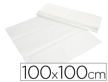MANTEL DE PAPEL BLANCO EN HOJAS 100X100 CM CAJA DE 400 UNIDADES