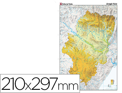 MAPA MUDO COLOR DIN A4 ARAGON FISICO