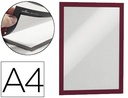 [4872-03] MARCO PORTA ANUNCIOS DURABLE MAGNETICO DIN A4 DORSO ADHESIVO REMOVIBLE COLOR ROJO PACK DE 2 UNIDADES