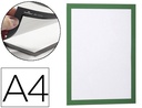 [4872-05] MARCO PORTA ANUNCIOS DURABLE MAGNETICO DIN A4 DORSO ADHESIVO REMOVIBLE COLOR VERDE PACK DE 2 UNIDADES