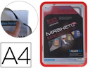 [195033] MARCO PORTA ANUNCIOS TARIFOLD MAGNETO DIN A4 CON 4 BANDAS MAGNETICAS EN EL DORSO COLOR ROJO PACK DE 2 UNIDADES