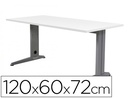 [2000AC04] MESA DE OFICINA ROCADA METAL 2000AC04 ALUMINIO /BLANCO 120X60 CM