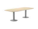 [3003AT04] MESA DE REUNION ROCADA MEETING 3003AT04 ESTRUCTURA COLUMNA DOBLE ACERO GRIS TABLERO MADERA BLANCO
