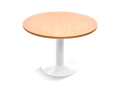 MESA DE REUNION ROCADA MEETING 3006ATW04 ESTRUCTURA COLUMNA ACERO BLANCO TABLERO MADERA BLANCO 120 CM DIAMETRO