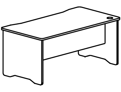 MESA OFICINA ROCADA SERIE WORK 140X80 ACABADO AA01 HAYA/HAYA