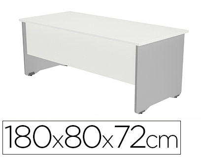 MESA OFICINA ROCADA SERIE WORK 180X80 CM ACABADO AN04 GRIS/BLANCO
