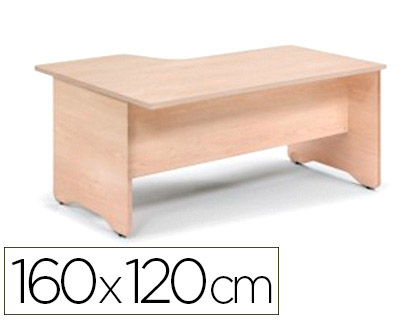 MESA ROCADA SERIE WORK 160X120 CM DERECHA ACABADO AN02 GRIS/GRIS