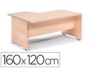 [2051AN02V24] MESA ROCADA SERIE WORK 160X120 CM DERECHA ACABADO AN02 GRIS/GRIS