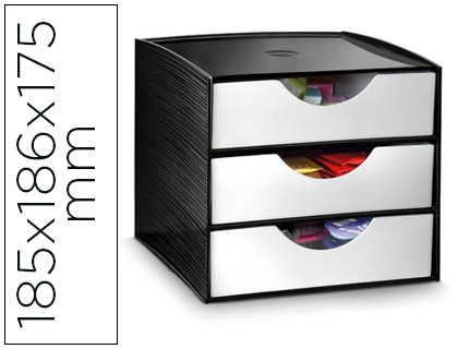 MODULO CAJONES DE SOBREMESA CEP 3 CAJONES POLIESTIRENO COLOR GRIS/MARRON ESPECIAL PARA SNACKS 185X186X175 MM