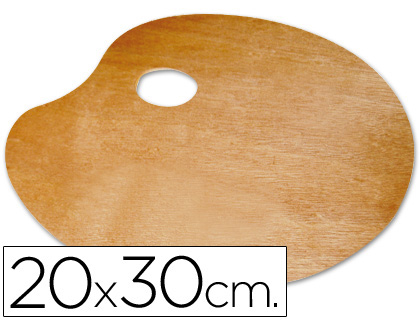 PALETA MADERA LIDERCOLOR OVALADA TAMAÑO 20X30 CM GROSOR 0,3 CM