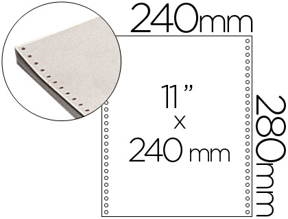 PAPEL CONTINUO 240X11 BLANCO 2 HOJAS CAJA DE 1500 JUEGOS