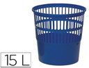 [KF15148] PAPELERA PLASTICO Q-CONNECT 15 LITROS REJILLA COLOR AZUL 285X290 MM