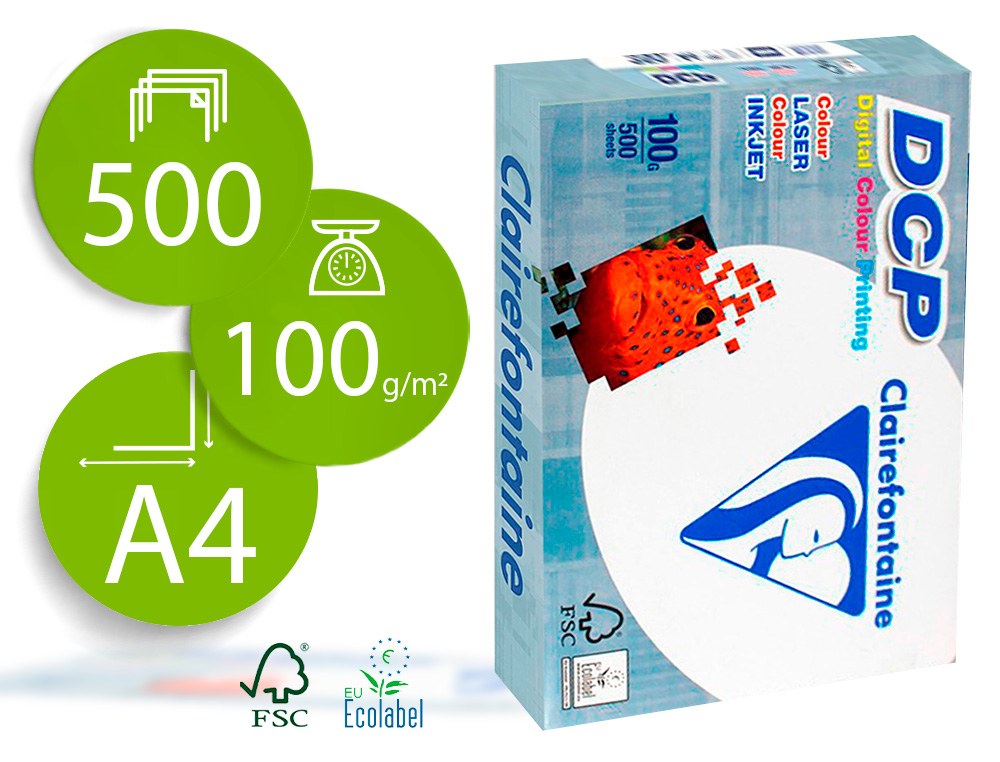 PAPEL FOTOCOPIADORA CLAIREFONTAINE DIN A4 100 GRAMOS PAQUETE DE 500 HOJAS