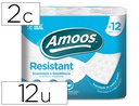 [H621301] PAPEL HIGIENICO AMOOS 2 CAPAS 100 MM DIAMETRO X 87 MM ALTO PAQUETE DE 12 ROLLOS