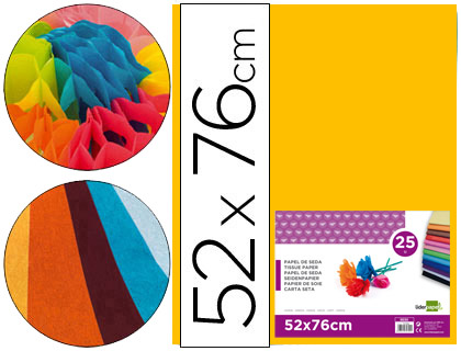 PAPEL SEDA LIDERPAPEL NARANJA 52X76 CM 18 GR PAQUETE DE 25 HOJAS