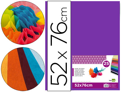 PAPEL SEDA LIDERPAPEL VIOLETA 52X76 CM 18 GR PAQUETE DE 25 HOJAS