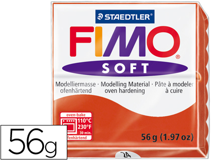PASTA STAEDTLER FIMO SOFT 56 GR COLOR ROJO INDIAN
