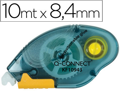 PEGAMENTO Q-CONNECT ROLLER COMPACT REMOVIBLE 6,5 MM DE ANCHO X 10 MT UNIDAD