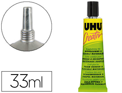 PEGAMENTO UHU CREATIV PARA GOMA EVA Y MATERIALES FLEXIBLES 33 ML