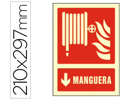 PICTOGRAMA SYSSA SEÑAL DE MANGUERA EN PVC FOTOLUMINISCENTE 210X297 MM