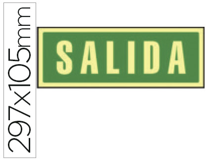 PICTOGRAMA SYSSA SEÑAL DE SALIDA EN PVC FOTOLUMINISCENTE 320X160 MM
