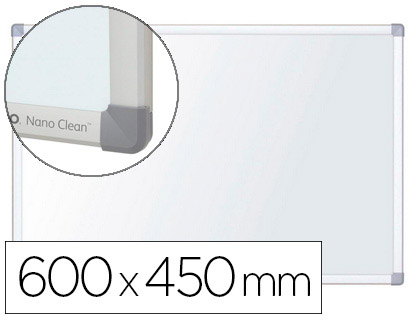 PIZARRA BLANCA NOBO NANO CLEAN MAGNETICA LACADA ACERO MARCO ALUMINIO 60X45 CM