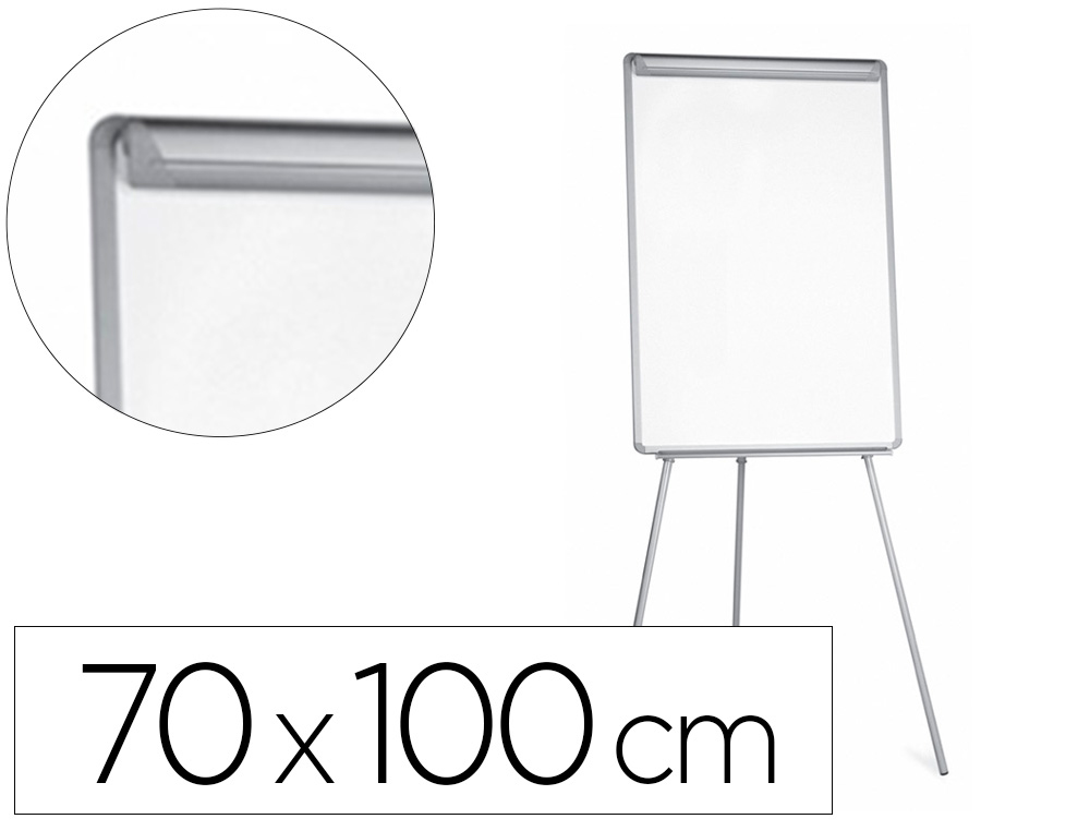 PIZARRA BLANCA Q-CONNECT CON TRIPODE 70X100 CM PARA CONVENCIONES SUPERFICIE LAMINADA ESCRITURA DIRECTA