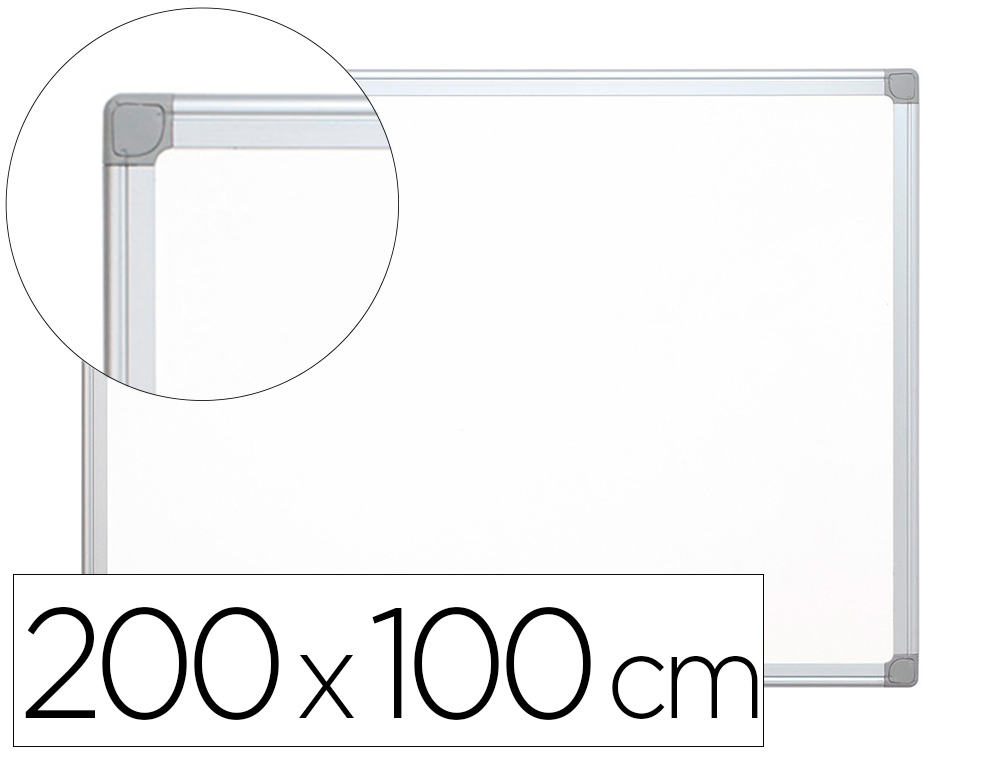 PIZARRA BLANCA Q-CONNECT LACADA MAGNETICA MARCO DE ALUMINIO 200X100 CM
