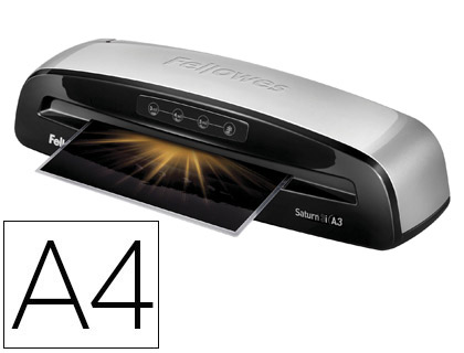 PLASTIFICADORA FELLOWES SATURN 3I DIN A4 2 RODILLOS SISTEMA ANTIATASCO HASTA 125 MC