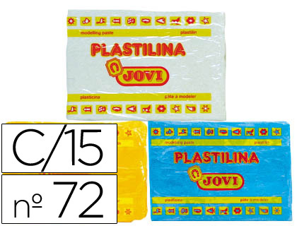 PLASTILINA JOVI 72 TAMAÑO GRANDE CAJA DE 15 UNIDADES COLORES SURTIDOS