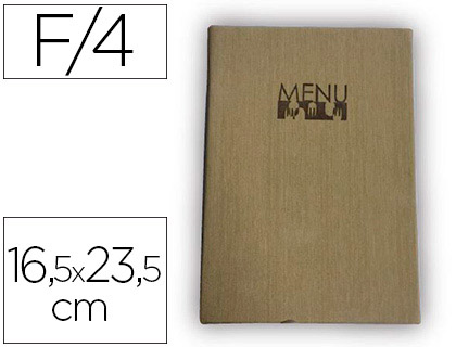 PORTA MENUS LIDERPAPEL PU 16,5 X 23,5 CM CON 4 FUNDAS
