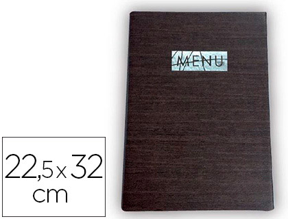 PORTA MENUS LIDERPAPEL PU CON SUJECCION EN ESQUINAS PARA 2 HOJAS 22,5 X 32 CM