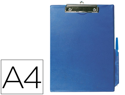 PORTANOTAS Q-CONNECT MINICLIPS PVC DIN A4 AZUL