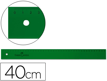 REGLA FABER CASTELL 40 CM PLASTICO VERDE