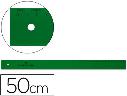 REGLA FABER CASTELL 50 CM PLASTICO VERDE