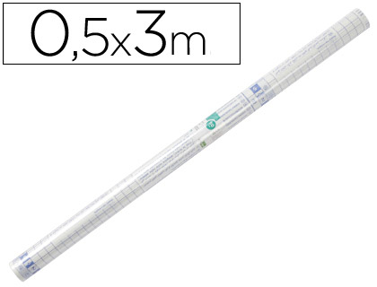 ROLLO PLASTICO ADHESIVO LIDERPAPEL 0.50X3 MT 50 MC FORRALIBROS REMOVIBLE
