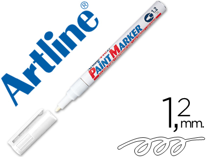 ROTULADOR ARTLINE MARCADOR PERMANENTE EK-440 XF BLANCO PUNTA REDONDA 1.2 MM METAL CAUCHO Y PLASTICO