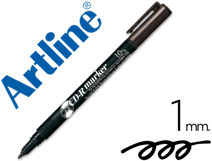 ROTULADOR ARTLINE PARA CD PUNTA DE FIBRA PERMANENTE EK-884 NEGRO -PUNTA REDONDA 1.0 MM