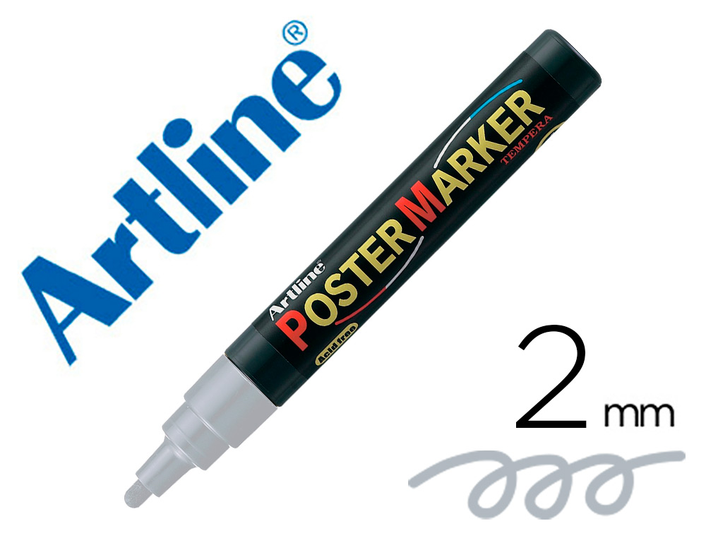 ROTULADOR ARTLINE POSTER MARKER EPP-4-PLA MET PUNTA REDONDA 2 MM COLOR METALIZADO PLATA