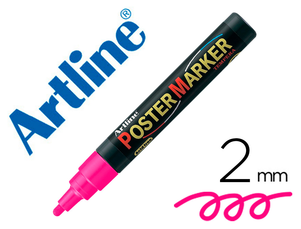 ROTULADOR ARTLINE POSTER MARKER EPP-4-ROS FLU PUNTA REDONDA 2 MM COLOR ROSA FLUOR