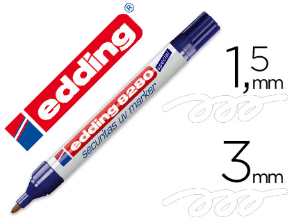 ROTULADOR EDDING MARCADOR DE SEGURIDAD VISIBLE BAJO LA LUZ ULTRAVIOLETA PUNTA REDONDA 1,5 MM